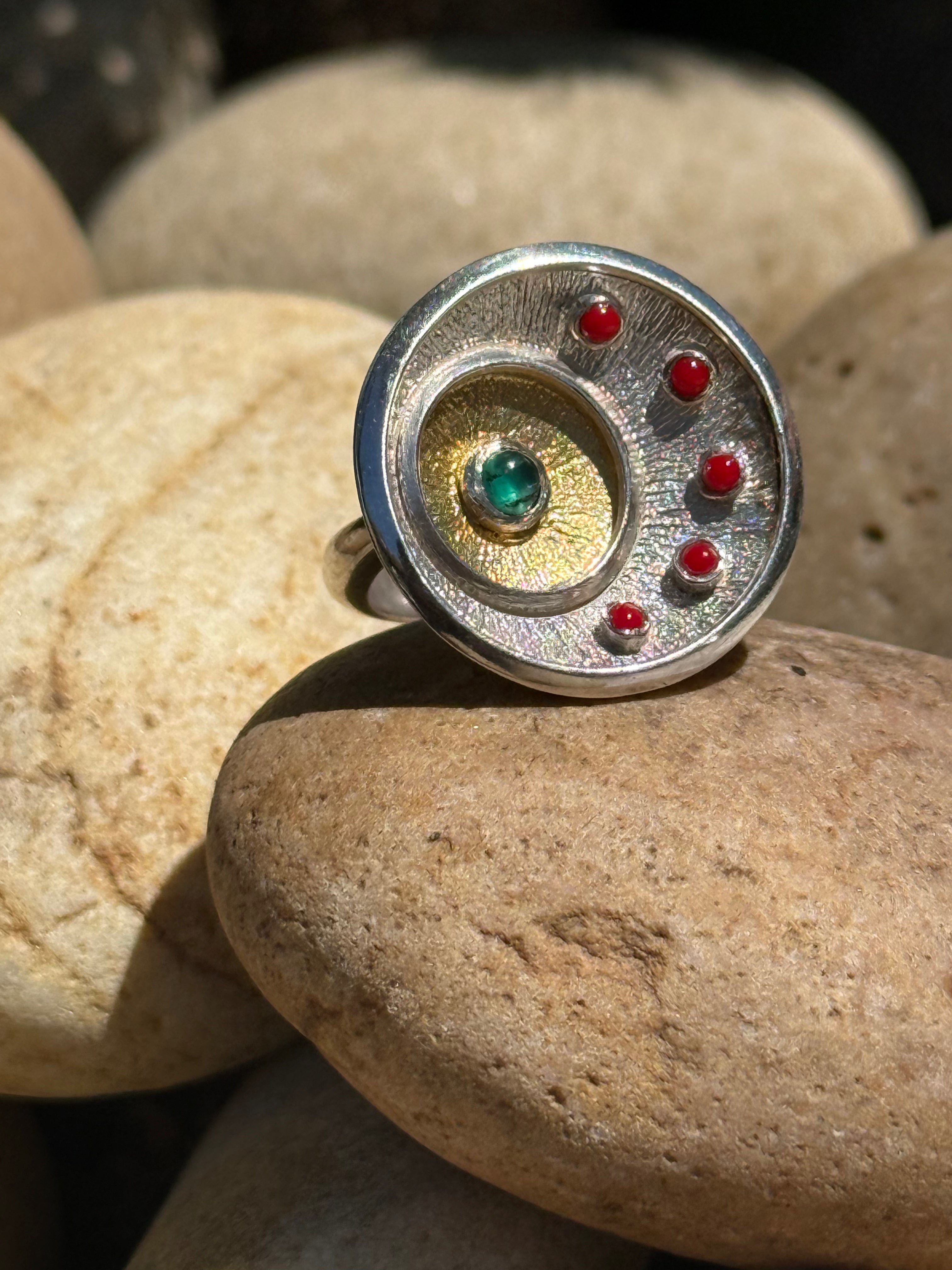 Solar Coral Ring